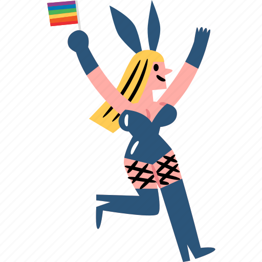 Bunny, girl, lgbtq, rainbow icon - Download on Iconfinder