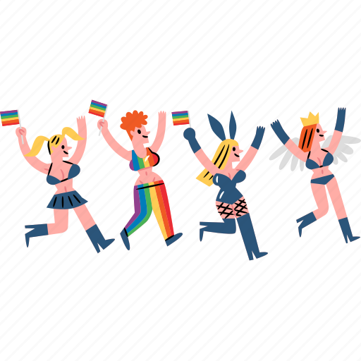 Girl, parade, lgbtq, rainbow, flag, pride icon - Download on Iconfinder