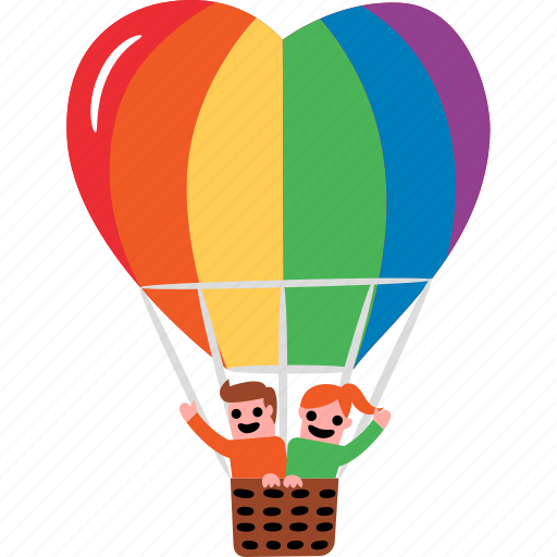 Heart, hot, air, balloon, lgbtq, sign, symblo icon - Download on Iconfinder