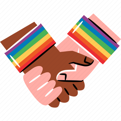 Holding, hands, lgbtq, couple, rainbow, love icon - Download on Iconfinder