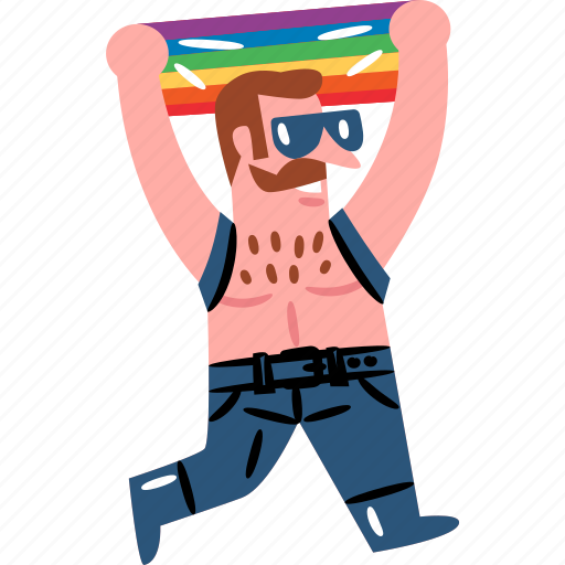 Leather, harness, mustache, gay, lgbtq, moustache, rainbow icon - Download on Iconfinder