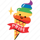 pride, ice, cream, lgbtq, rainbow