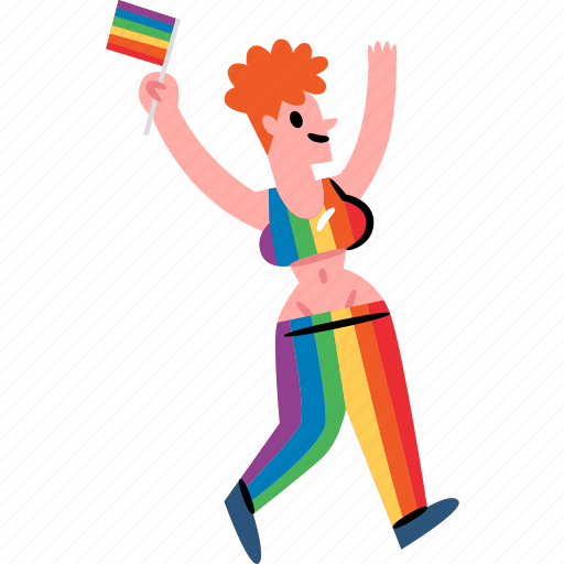 Woman, rainbow, clothes, girl, lgbtq, parade icon - Download on Iconfinder