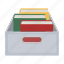 book, box, document, file, folder, paper, repository 