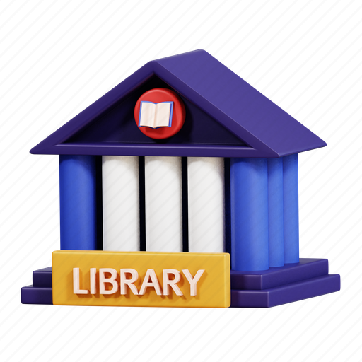 Library, education, pen, school, study, geography, book 3D illustration - Download on Iconfinder