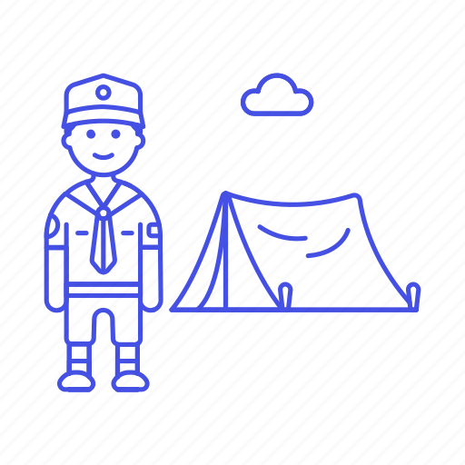 Camp, camping, explorer, field, lifestyle, male, necker icon - Download on Iconfinder