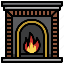 fireplace, chimney, living, room, christmas 