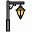 lamp, post, wall, street, light, furniture, household, urban 
