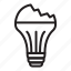 light, bulb, lamp, electricity, crack, broken, fraction 