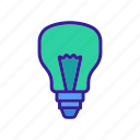 bulb, contour, electricity, idea, light