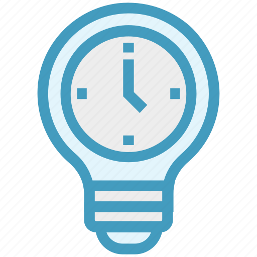 Bulb, clock, energy, idea, light, light bulb, watch icon - Download on Iconfinder