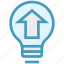 arrow, bulb, energy, idea, light, light bulb, upload 