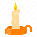 candle, candlestick, cartoon, fire, flame, object, wax