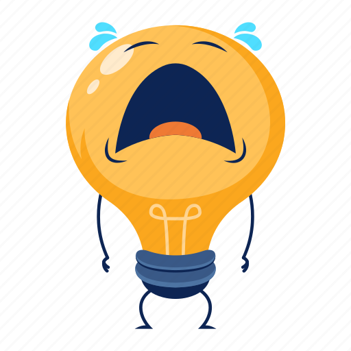 Lamp, light, energy, electric, cry, sad, emoji icon - Download on Iconfinder