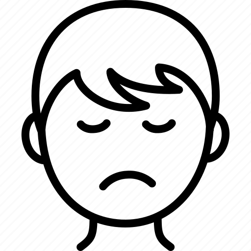 Sad, boy, unhappy, regret, depressed, closed, eyes icon - Download on Iconfinder