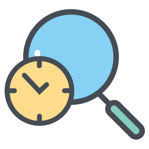 Boxperspectivedelay, delay, logistic, magnifier, shipping, time, transportation icon - Free download
