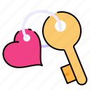 key, love, romance, valentine