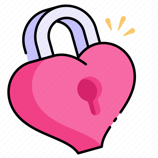 Heart lock, valentine day, romantic, padlock icon - Download on Iconfinder