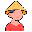 profile, china, avatar, farmer