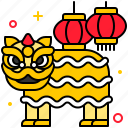 traditional, dance, chinese, culture, asian, lion, lion dance, lantern