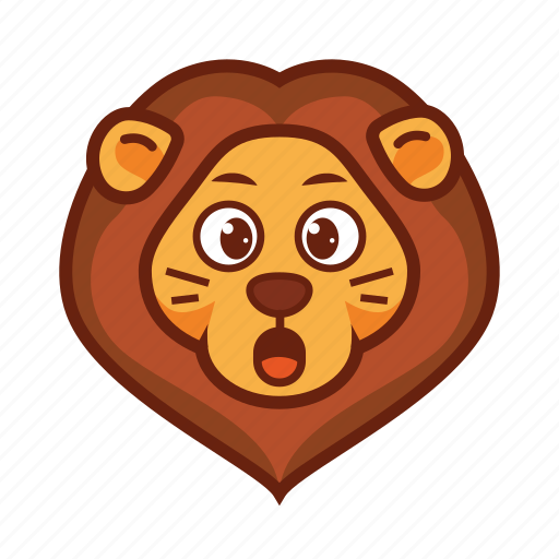 Amazed, emoticon, lion, surprised, wow icon - Download on Iconfinder
