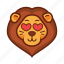 emoticon, heart, lion, love 