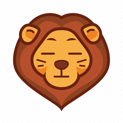 Animal, emoticon, flat face, lion icon - Download on Iconfinder