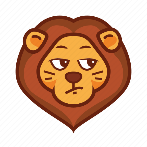 Animal, cynic, emoticon, lion, squint icon - Download on Iconfinder