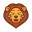 emoticon, happy, laugh, lion 