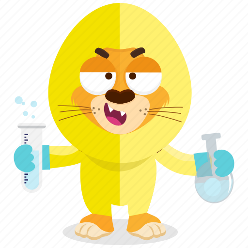 Chemical, emoji, emoticon, experiment, lion, smiley, sticker icon - Download on Iconfinder