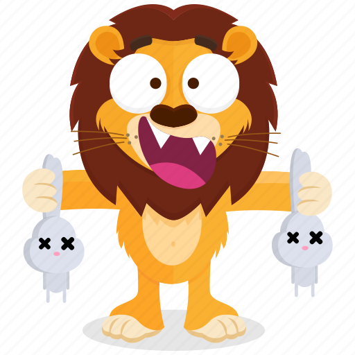 Emoji, emoticon, killer, lion, smiley, sticker icon - Download on Iconfinder