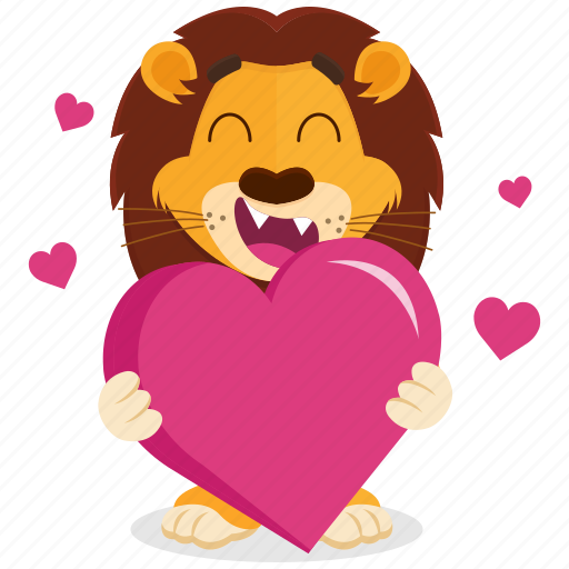 Emoji, emoticon, lion, love, romantic, smiley, sticker icon - Download on Iconfinder