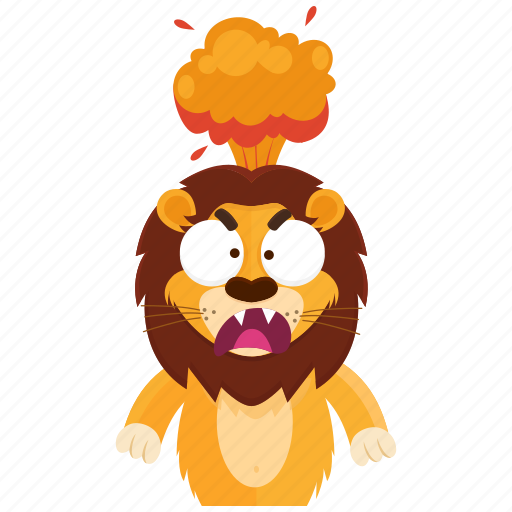 Emoji, emoticon, explosion, lion, mindblown, smiley, sticker icon - Download on Iconfinder