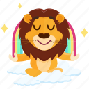 emoji, emoticon, lion, rainbow, smiley, sticker