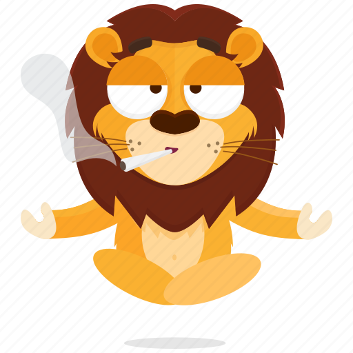 Emoji, emoticon, lion, smiley, smoking, sticker icon - Download on Iconfinder