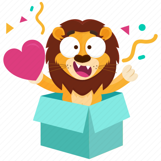 Emoji, emoticon, lion, love, smiley, sticker, surprise icon - Download on Iconfinder