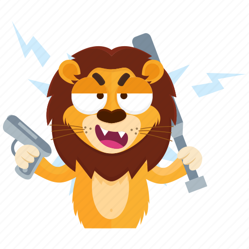 Emoji, emoticon, lion, smiley, sticker, violence, weapon icon - Download on Iconfinder