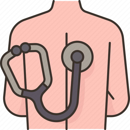 Back, listening, stethoscope, diagnosis, hospital icon - Download on Iconfinder