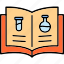 science, book, bigger, biochemistry, biology, chemistry, laboratory, icon 