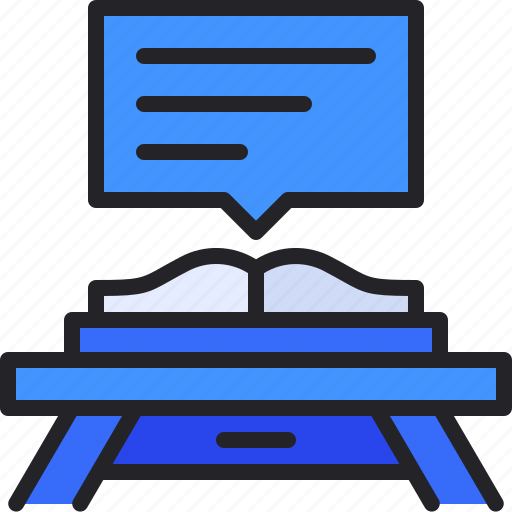 Book, learning, speech, bubble, reading, education icon - Download on Iconfinder