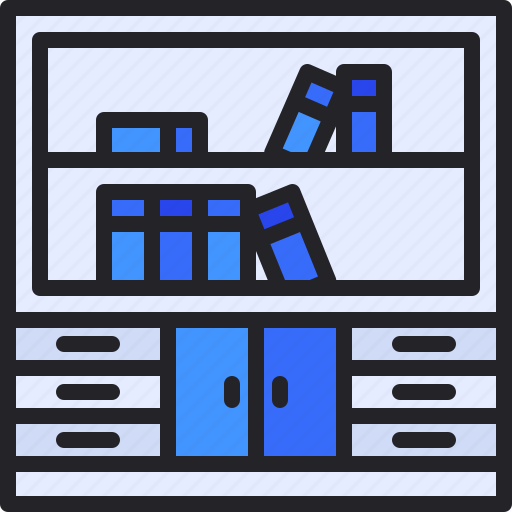 Bookcase, bookshelf, furniture, storage, library icon - Download on Iconfinder
