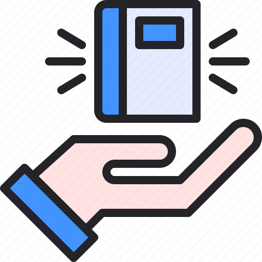 Hand, book, lesson, learning, education icon - Download on Iconfinder