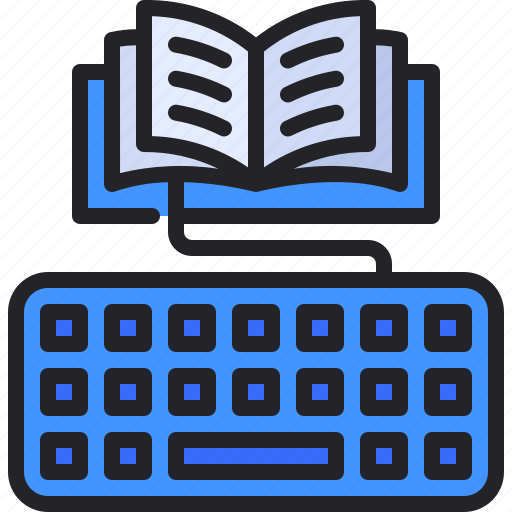 Keyboard, book, course, online, learning, copywriting icon - Download on Iconfinder