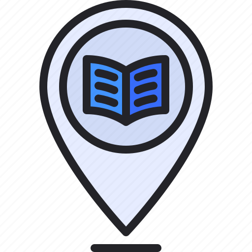 Pin, book, location, map, study icon - Download on Iconfinder