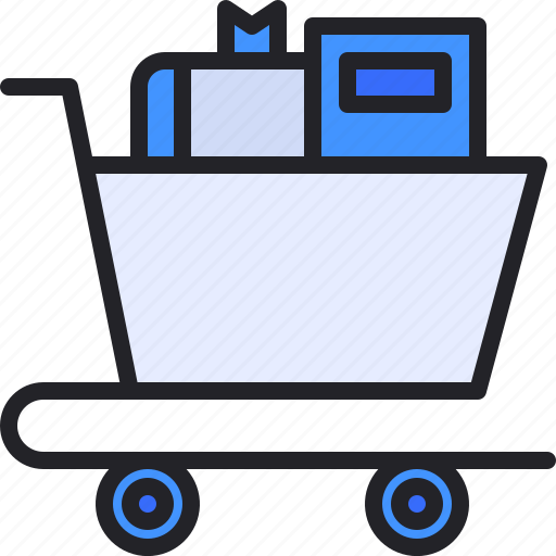 Trolley, commerce, bookstore, book, shopping icon - Download on Iconfinder