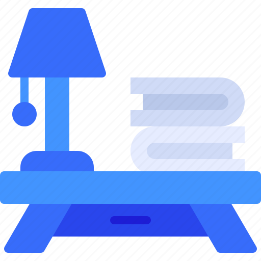 Desk, workspace, books, lamp, furniture icon - Download on Iconfinder