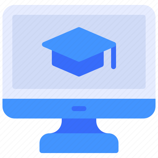 Monitor, graduation, mortarboard, computer, elearning icon - Download on Iconfinder