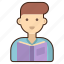 reader, male, literature, book, knowledge, study, education, learning, digital 