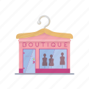 boutique, fashion, store, shop, building, facade, coathanger, clothes