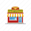 fast, food, restaurant, building, facade